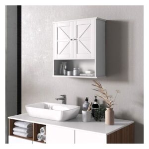 White Bathroom Wall Storage Cabinet