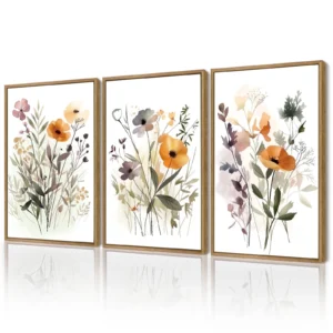 Natural Framed Floral Wall Art