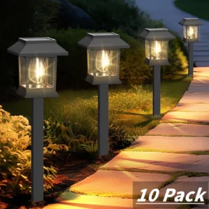 10-Pack Outdoor Solar Pathway Lights