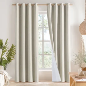 NICETOWN 100% Blackout Thermal Linen Curtains