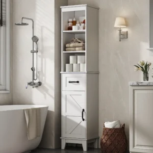 IDEALSOUL Tall Narrow Bathroom Storage Cabinet